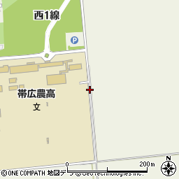 北海道帯広市稲田町（西１線）周辺の地図