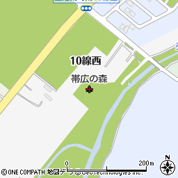 帯広の森周辺の地図