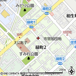 北海道恵庭市緑町周辺の地図