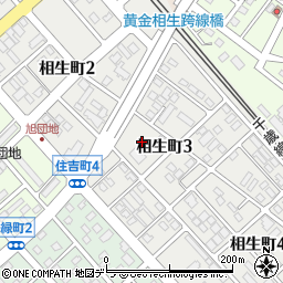 北海道恵庭市相生町3丁目3周辺の地図