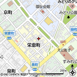 北海道恵庭市栄恵町周辺の地図