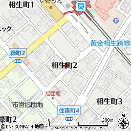 北海道恵庭市相生町2丁目周辺の地図