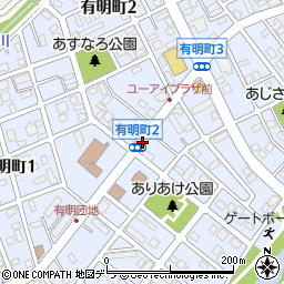 北海道恵庭市有明町周辺の地図