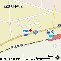 北海道釧路市音別町本町2丁目1周辺の地図
