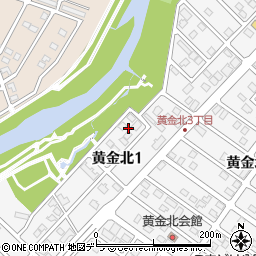 〒061-1407 北海道恵庭市黄金北の地図
