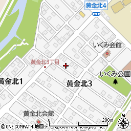 北海道恵庭市黄金北周辺の地図