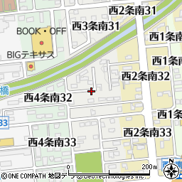 北海道帯広市西３条南32丁目周辺の地図