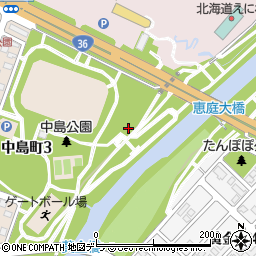 北海道恵庭市中島町周辺の地図