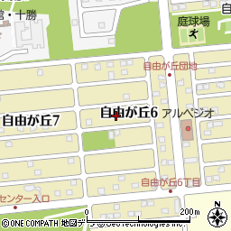 北海道帯広市自由が丘6丁目4周辺の地図