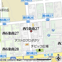 北海道帯広市西５条南27丁目周辺の地図