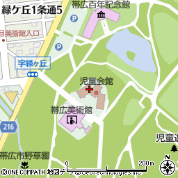 帯広市児童会館周辺の地図