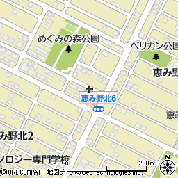 北海道恵庭市恵み野北周辺の地図