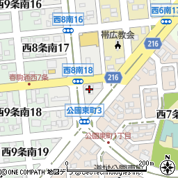 釧路信用金庫帯広支店周辺の地図