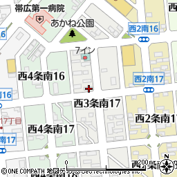 北海道帯広市西３条南16丁目19周辺の地図