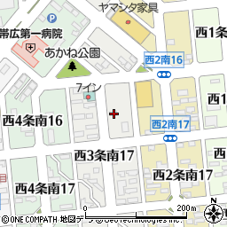 北海道帯広市西３条南16丁目12周辺の地図