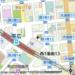 帯広駅前周辺の地図