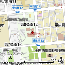 帯広市役所　障害者生活支援センター周辺の地図
