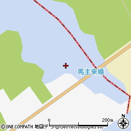 馬主来橋周辺の地図