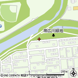 帯広川緑地トイレ周辺の地図