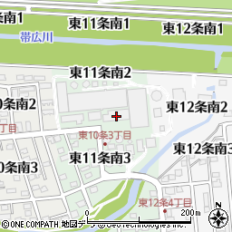 帯広川下水終末処理場周辺の地図