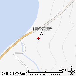 弁慶の薪積岩周辺の地図