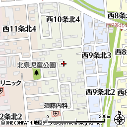 北海道帯広市西１０条北3丁目周辺の地図