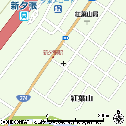 北海道夕張市紅葉山71周辺の地図