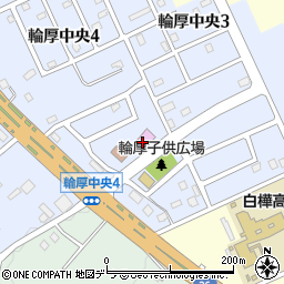 北広島市役所　輪厚児童体育館周辺の地図