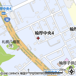 北海道北広島市輪厚中央周辺の地図