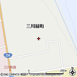 北海道由仁町（夕張郡）三川緑町周辺の地図