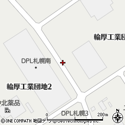 北海道北広島市輪厚工業団地周辺の地図