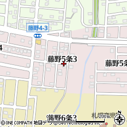 北海道札幌市南区藤野５条3丁目周辺の地図