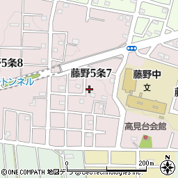 北海道札幌市南区藤野５条7丁目周辺の地図