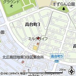 北海道北広島市高台町3丁目5-9周辺の地図