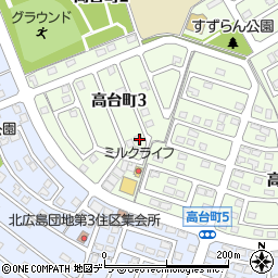 北海道北広島市高台町3丁目5-8周辺の地図