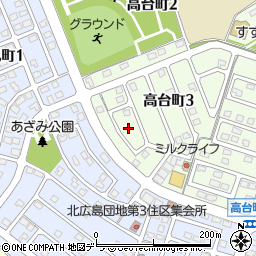 北海道北広島市高台町3丁目9周辺の地図