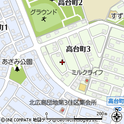 北海道北広島市高台町3丁目周辺の地図