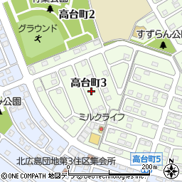 北海道北広島市高台町3丁目5周辺の地図