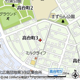 北海道北広島市高台町3丁目4-6周辺の地図