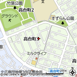 北海道北広島市高台町3丁目4周辺の地図