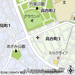 北海道北広島市高台町3丁目7周辺の地図