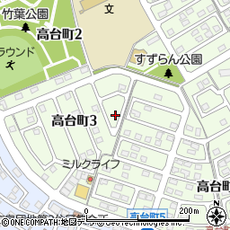 北海道北広島市高台町3丁目3周辺の地図