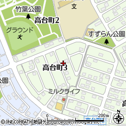 北海道北広島市高台町3丁目4-12周辺の地図