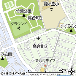 北海道北広島市高台町3丁目5-2周辺の地図