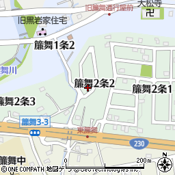北海道札幌市南区簾舞２条周辺の地図
