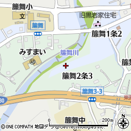 北海道札幌市南区簾舞１条2丁目5周辺の地図