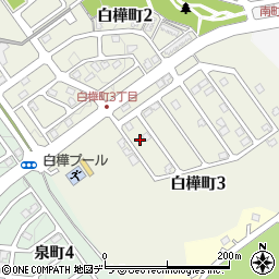 北海道北広島市白樺町周辺の地図