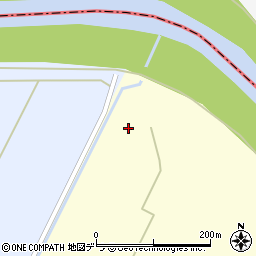 恵庭市役所　西４線排水機場周辺の地図
