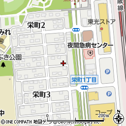 北海道北広島市栄町周辺の地図