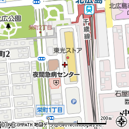 サザエ食品株式会社　北広島とうきゅう店周辺の地図